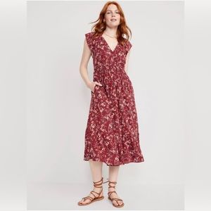 Gently used old navy midi dress (navy)